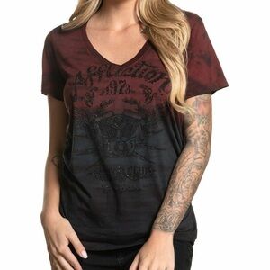 Women's Affliciton T-Shirt AC CALI RIDE Tee Biker